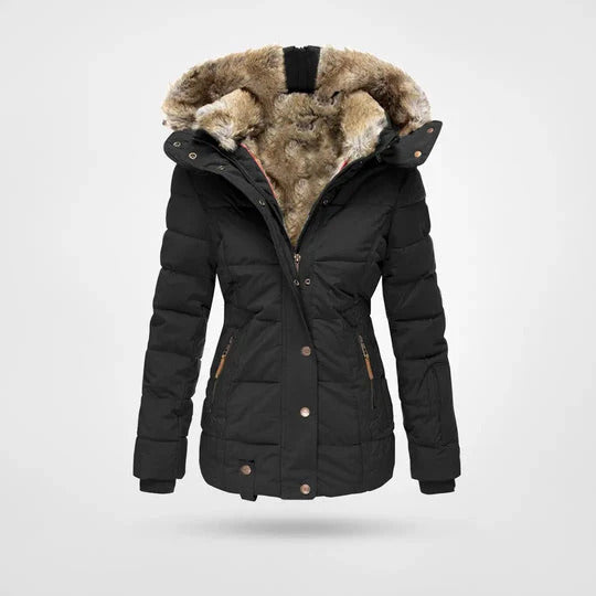 Elvira™ – Winterjas met bontkraag en slank snit