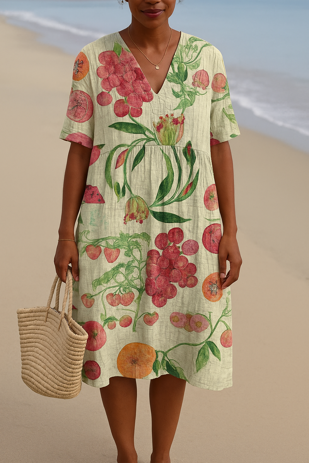 CÉLESTE | Vintage botanische jurk