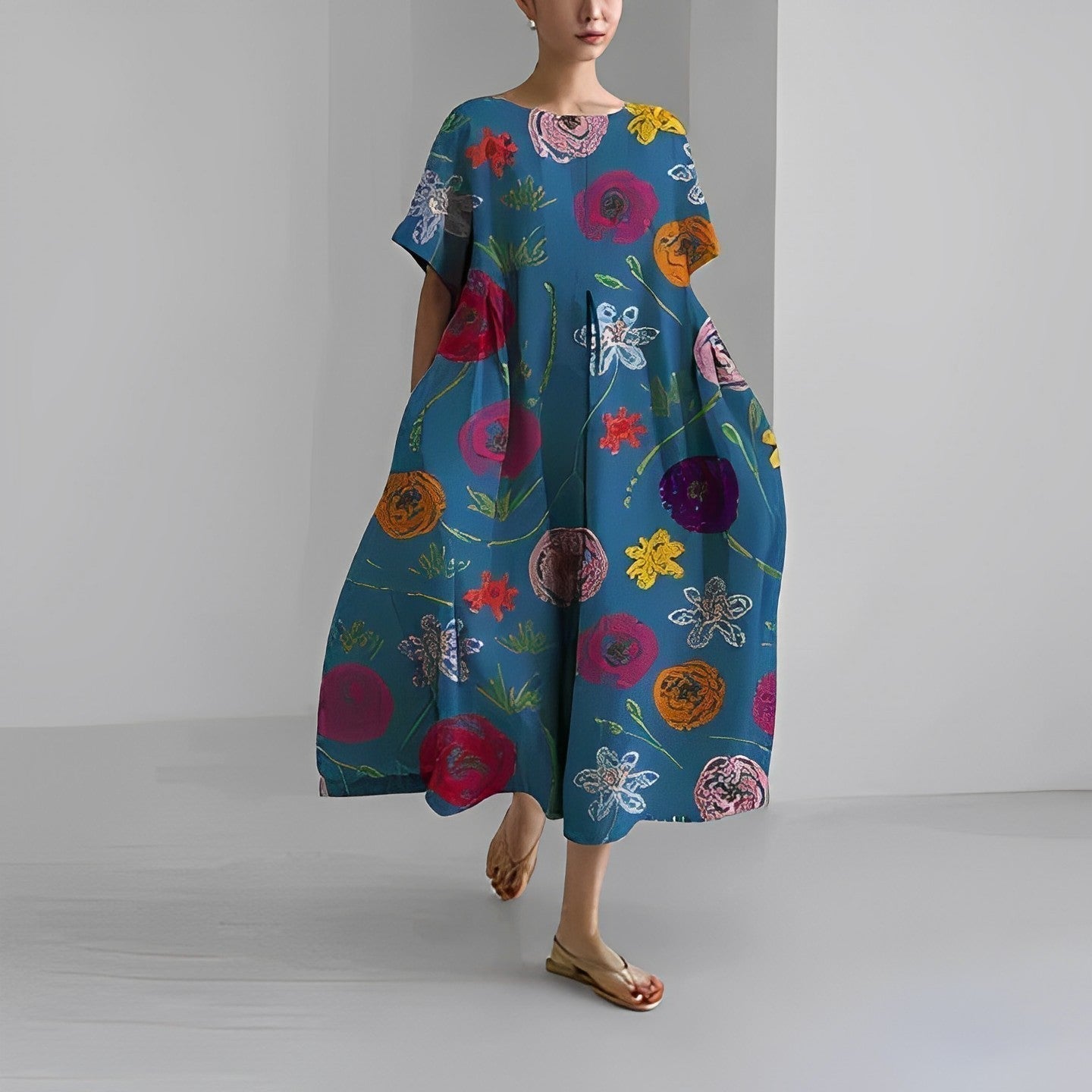 Lilou – Romantische Viscose Lange Jurk