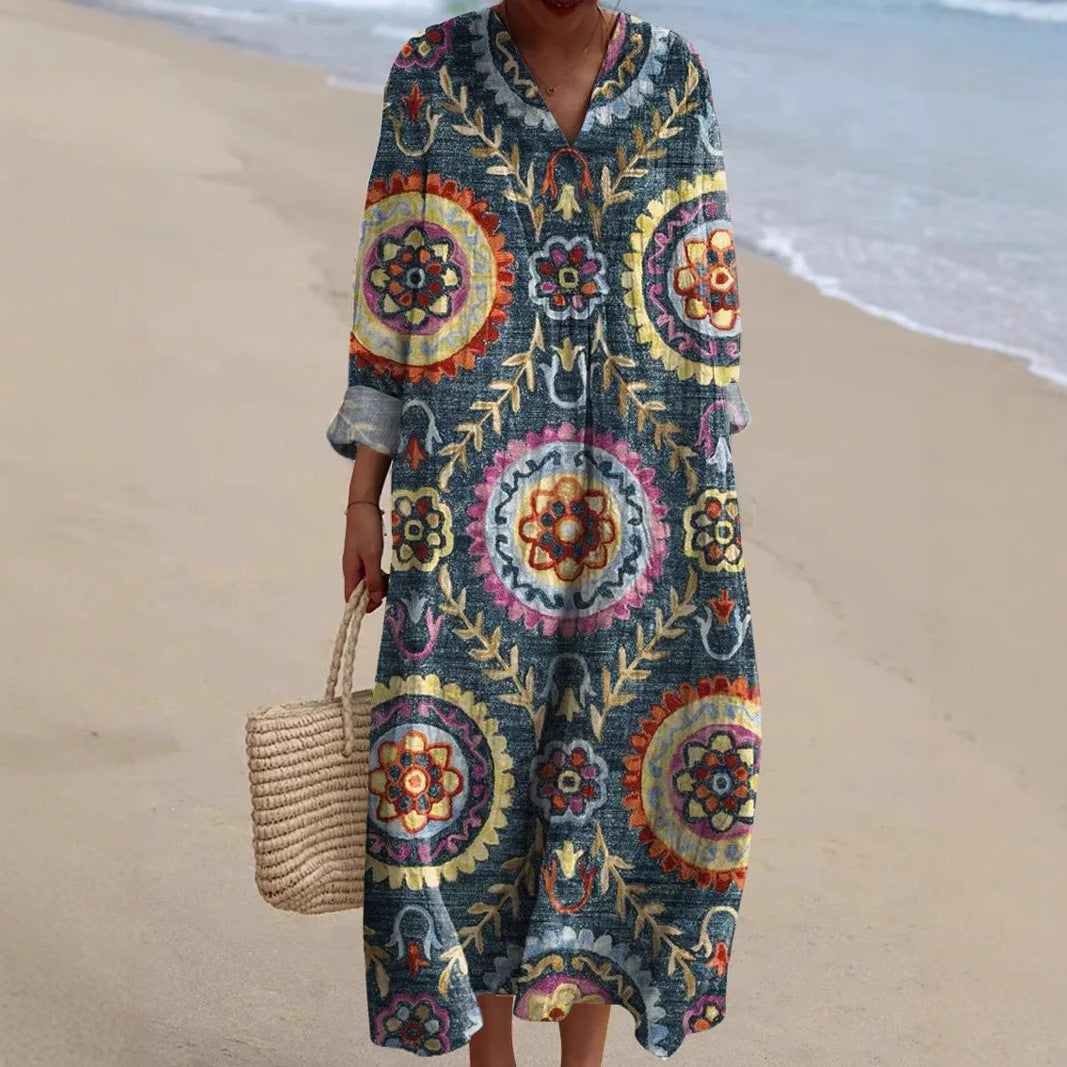 Soraya | Boheemse Jurk met Etnische Print