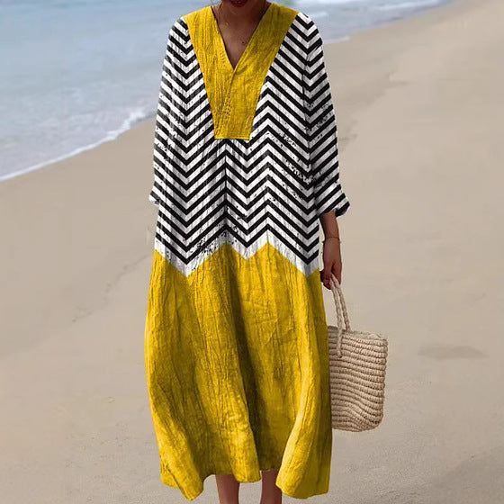 Yasmina | Zigzag Contrast Jurk