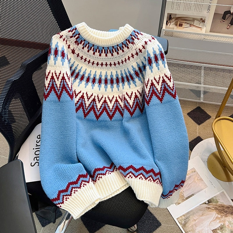 Nordisch Patroon Gebreide Pullover