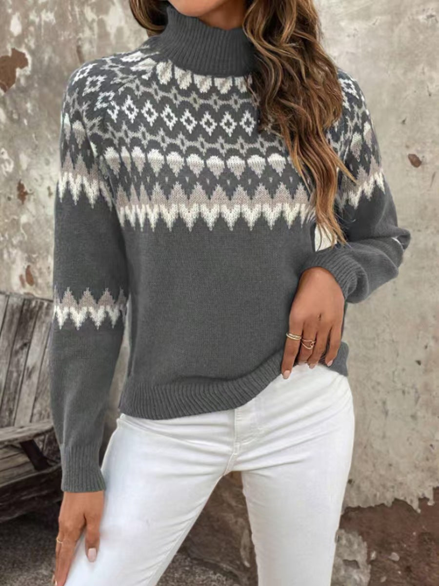 Turtleneck Trui met Noordelijk Patroon