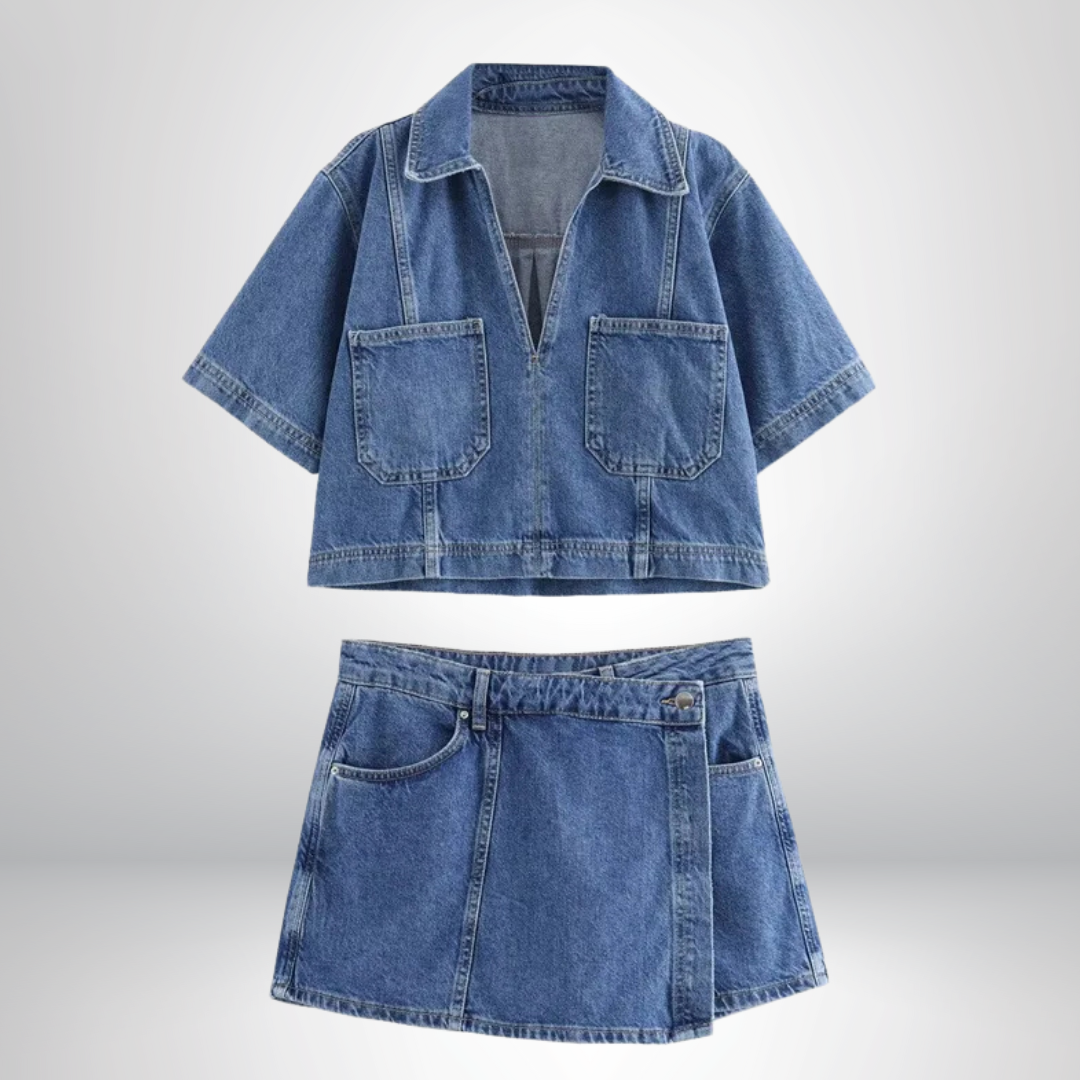 Sofia® | V-hals Denim Set