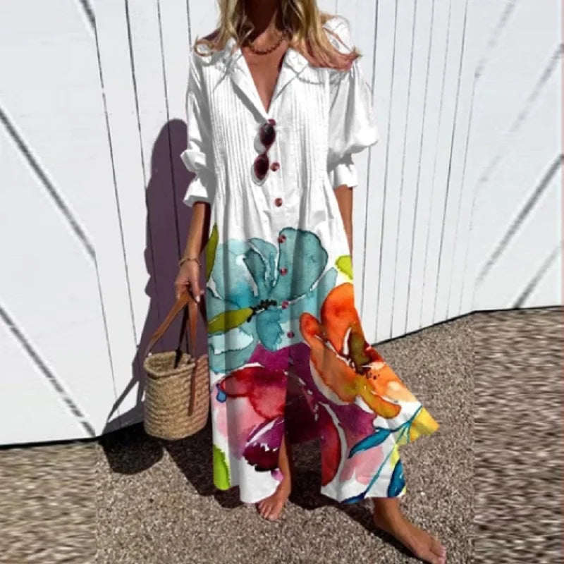 Lily| Bloei Gedurfd Maxi Jurk
