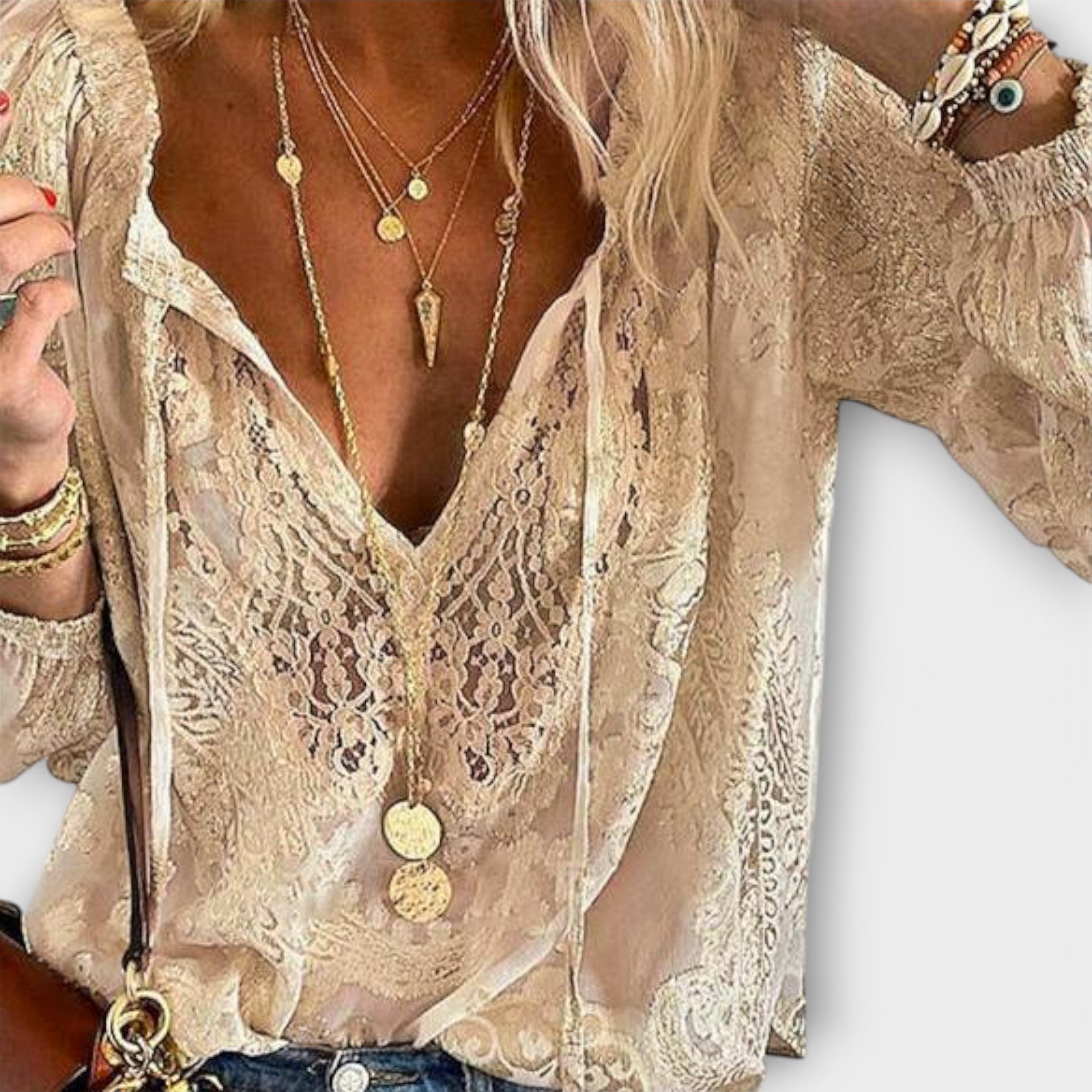 Adelina - Elegante Kanten Blouse