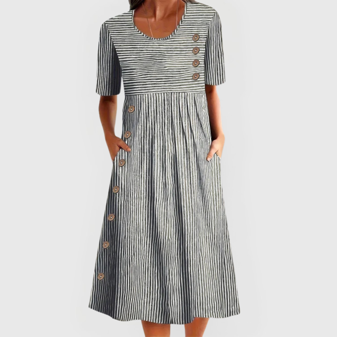 Wanda™ Gestreepte Midi Jurk