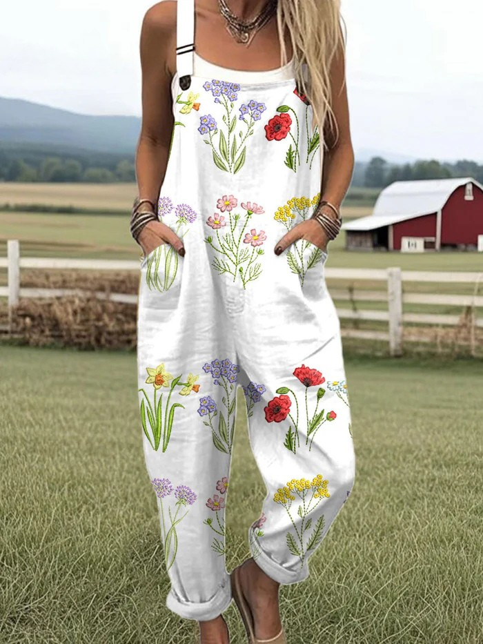 Sofia™ | Artistieke Katoenen Jumpsuit