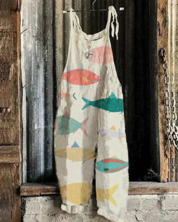 Marini™ | Jumpsuit geïnspireerd door Japanse kunst met sardines