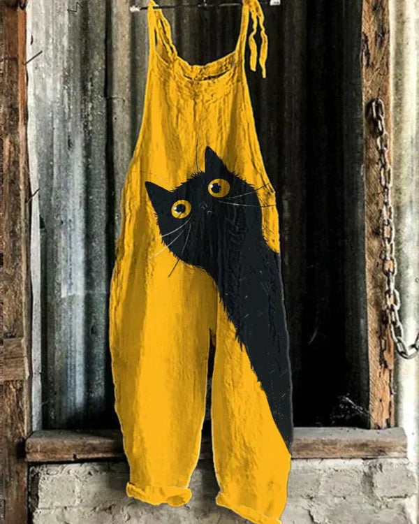 Marini™ | Jumpsuit met een Print van Blije Katten