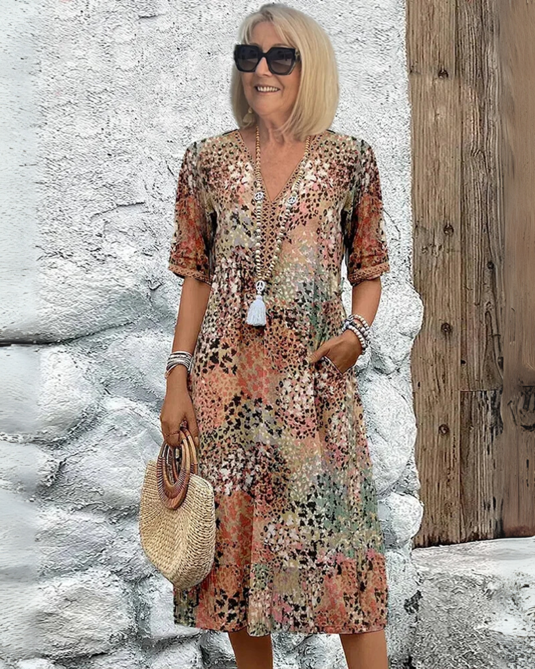Isabeau | Midi Jurk met Print