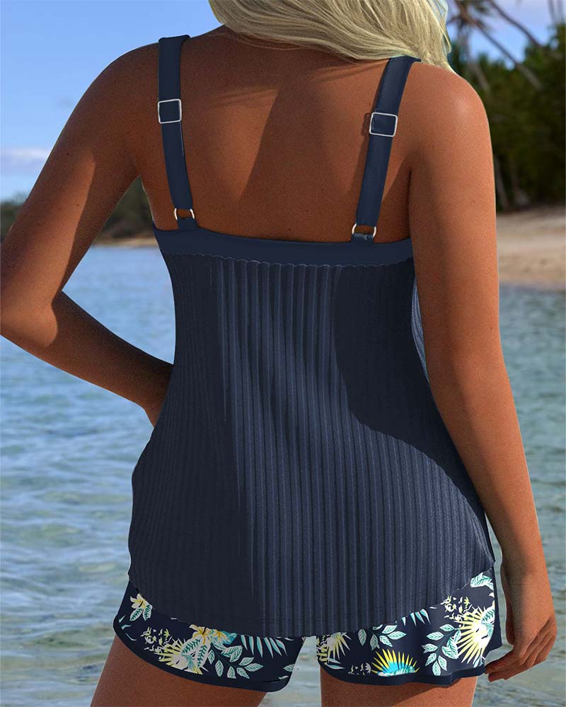 Elfriede | Gestreepte Tankini met comfortabele Strandshorts
