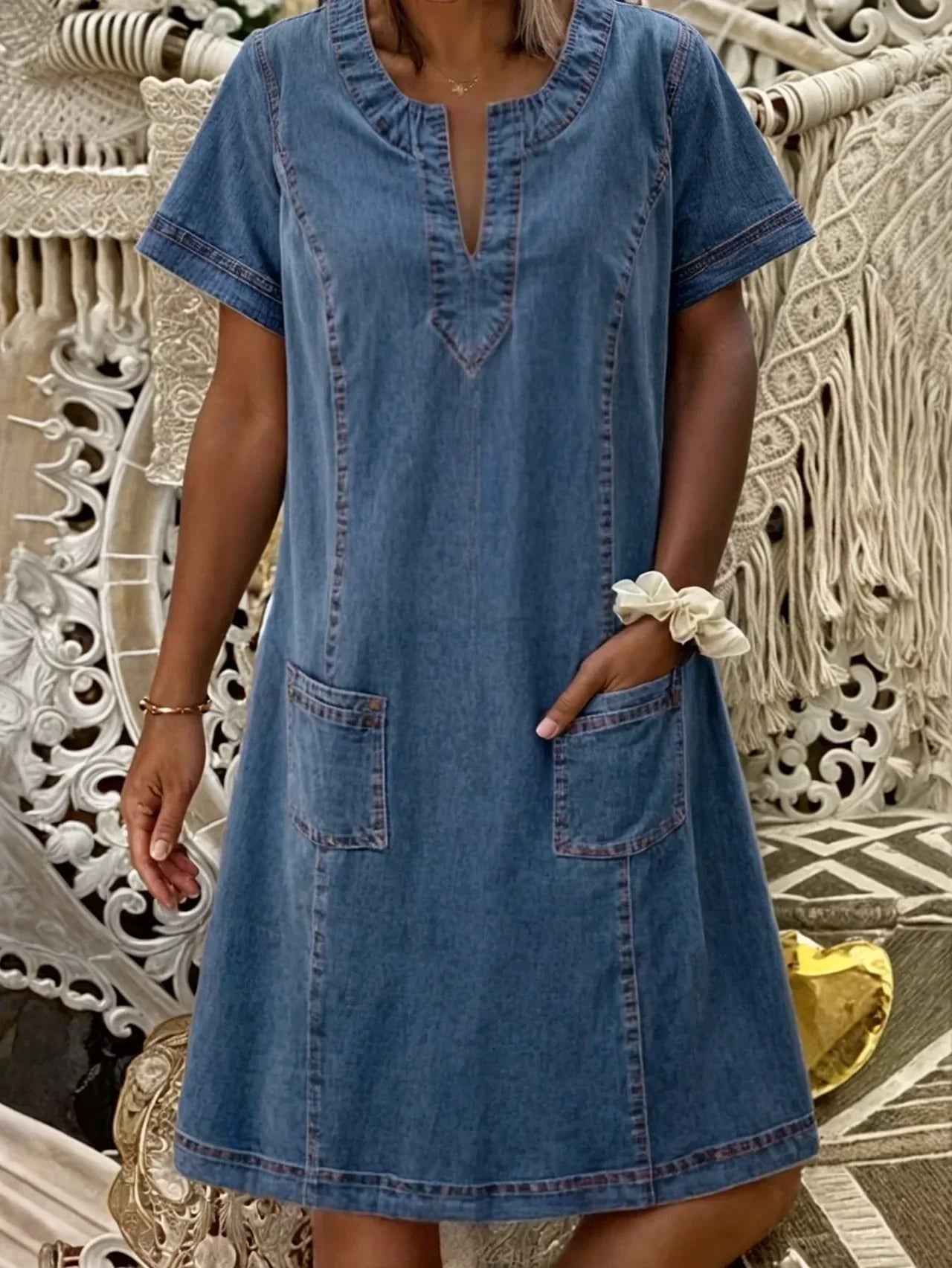 Sofia® | Zachte Denim Jurk