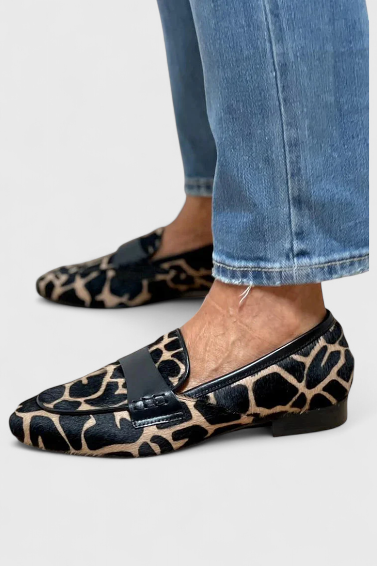 Mocassins in Leer Annelore met Lage Hak en Exclusief Ontwerp
