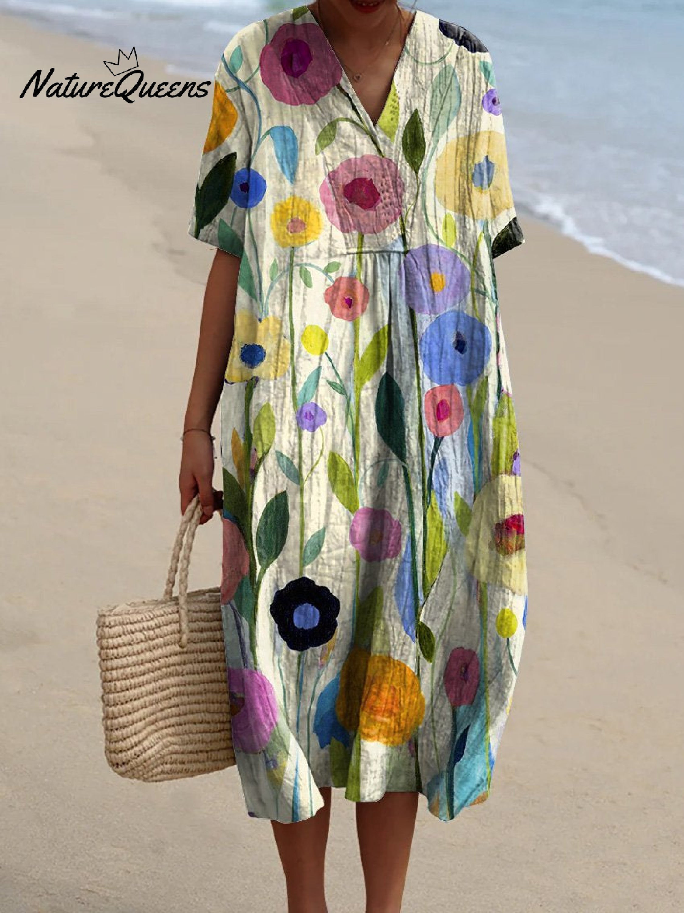 Aubane | Jurk Aquarel Bloemen