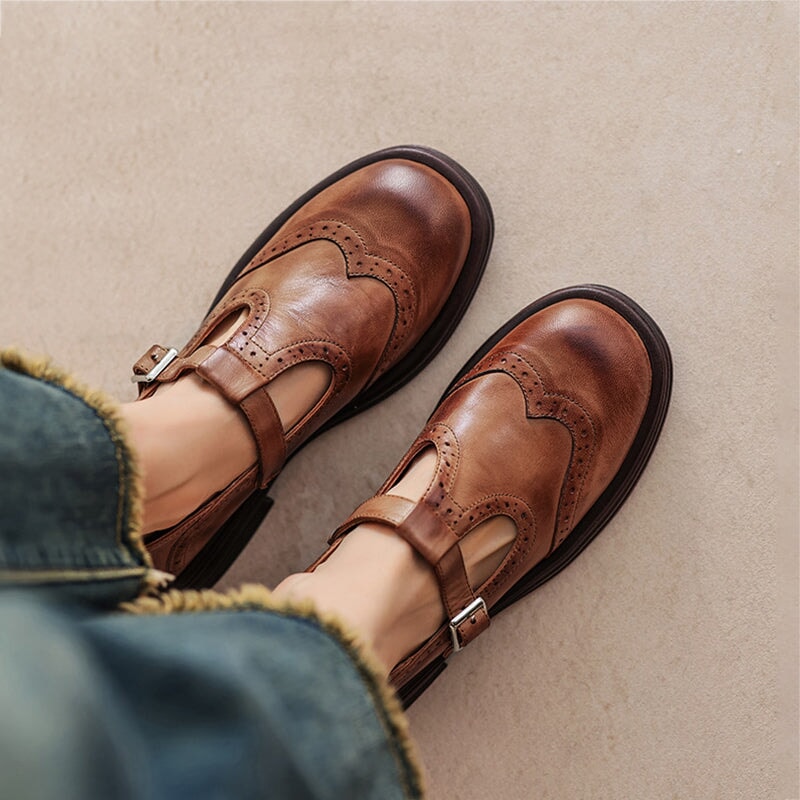 Mary-Jane™| Risla Leren Mary Janes