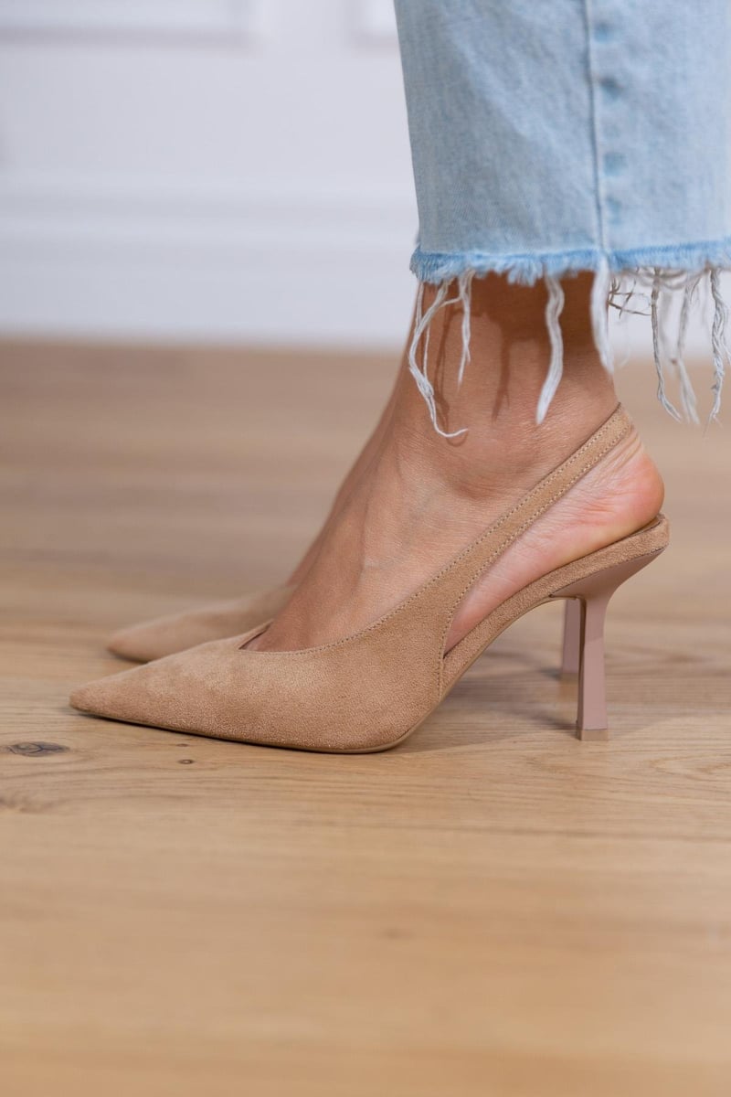 Marlena™ | Nude slingback pumps met fijne hak